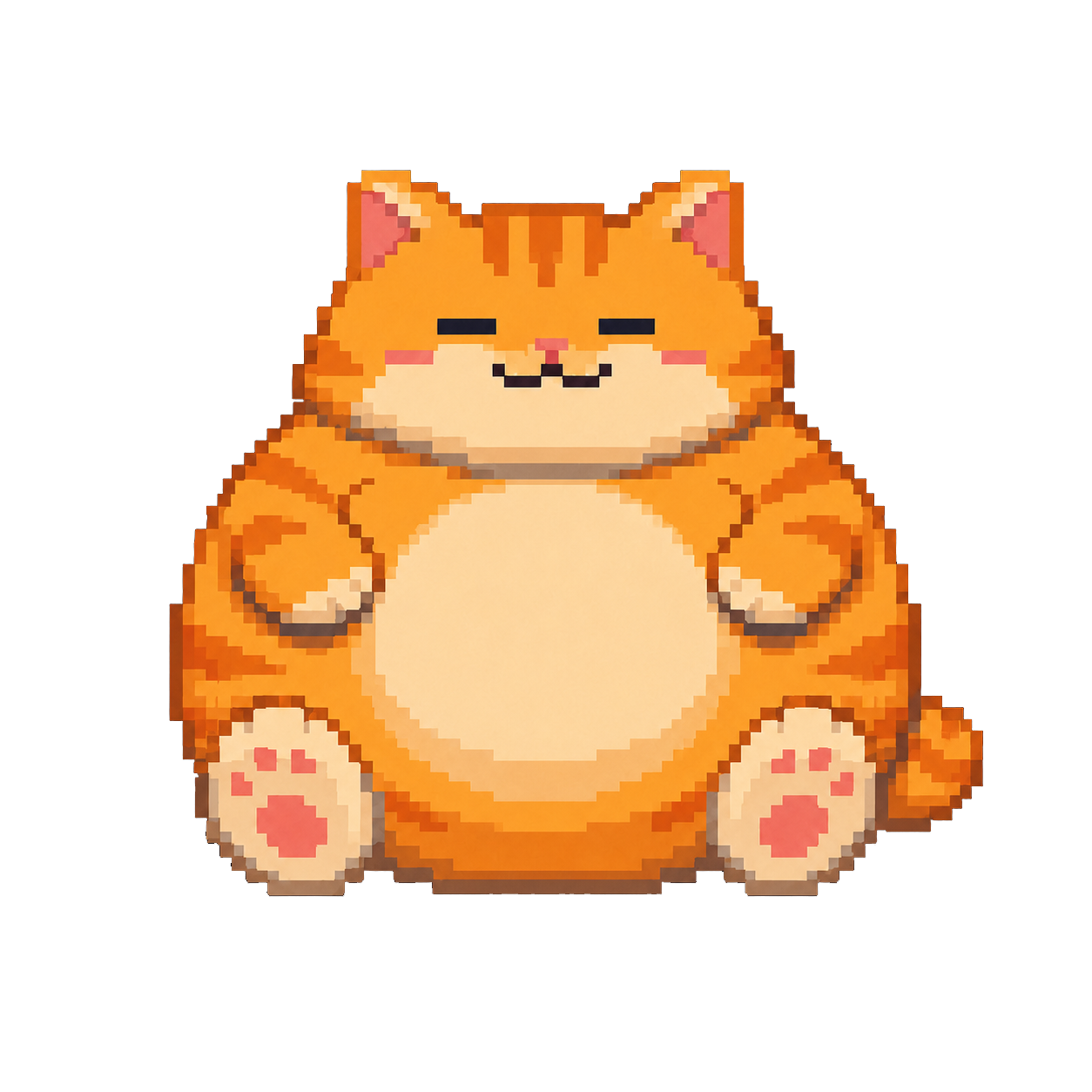 Orange pixel cat mascot